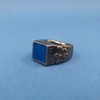 ANELLO VINTAGE "PIETRO FERRANTE" CON SMALTO BLU
