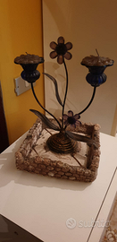 Vaso composizione x piante grasse fiori e candele