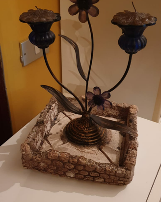 Vaso composizione x piante grasse fiori e candele