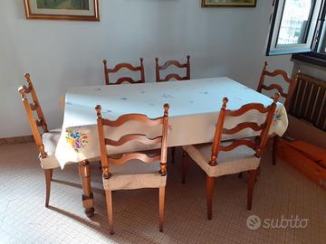 Tavolo allungabile con 6 sedie stile rustico