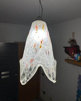 Lampadario a tulipano di murrina