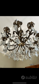 Lampadario a Cascata con Gocce di Cristallo