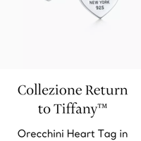 TIFFANY ciondolo più orecchini a forma di CUORE