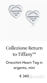 TIFFANY ciondolo più orecchini a forma di CUORE