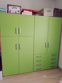 Armadio 4 ante con cassettiera