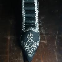 Scarpina porta anelli nera e argento