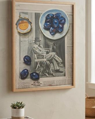 Gouache originale su giornale francese