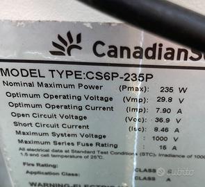 3 Pannelli solari canadian solar 235w