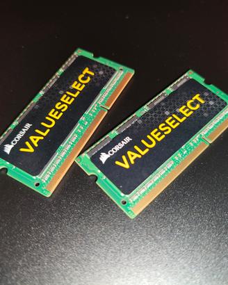 Kit RAM DDR3 per Notebook 8GB (2x4GB) Corsair Valu