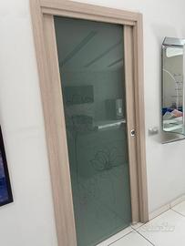 Porta Scrigno con vetro decorato 90x210