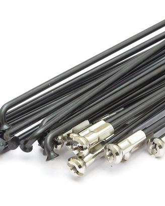 30 x Raggi in acciaio inox NERO 90° 215 mm