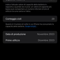 Iphone 15 Pro Max blu 256 Gb batt 100% come nuovo