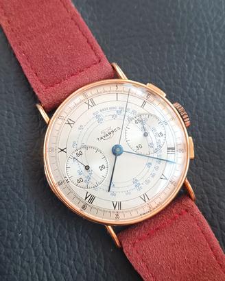 Tavannes Cronografo 18k Venus 165 NOS 