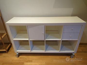 IKEA KALLAX 8 vani bianco - Con ruote, cassetti e 
