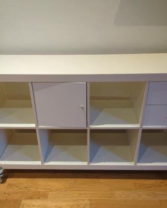 IKEA KALLAX 8 vani bianco - Con ruote, cassetti e 