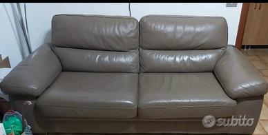 Divano 3 posti Rosini vera pelle color fango