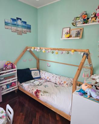 letto  a capanna Mon lit Cabane con spondine 90x19