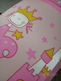 2 applique per cameretta bimba rosa principessa 