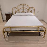 Testata letto matrimoniale in ottone antico