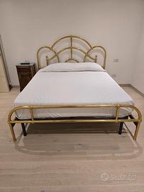 Testata letto matrimoniale in ottone antico