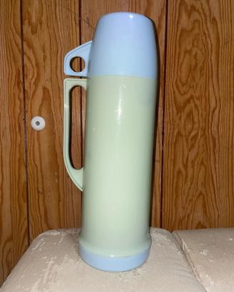 Thermos vintage ann 70 plastica bicolore con tazza
