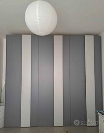 Armadio a 6 ante bicolore grigio Ricci Casa