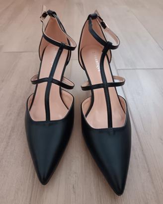 Scarpe Eleganti Nere con Listini Incrociati n40