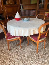 Tavolo rotondo apribile ed allungabilcon n.6 sedie