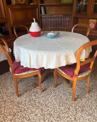 Tavolo rotondo apribile ed allungabilcon n.6 sedie