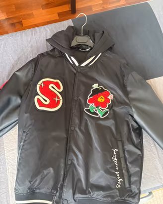 Giacca Varsity Zara uomo nera con cappuccio