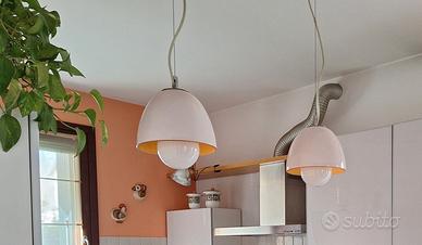 2 LAMPADE A SOSPENSIONE IN VETRO 