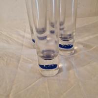 Bicchieri in vetro artistico con bolle blu 4 pezzi