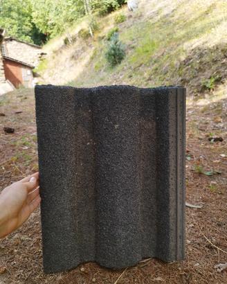 Tegola doppia Romana in cemento 33 x 42 cm granito