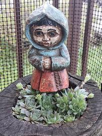 Scultura bambino monaco vintage anni '60