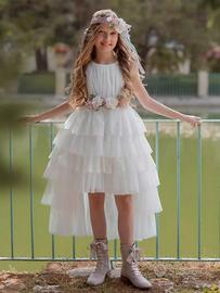 vestito comunione MIMILU' + coprispalle rosa antic