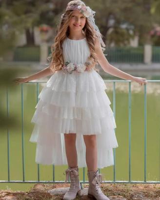 vestito comunione MIMILU' + coprispalle rosa antic