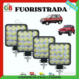 4 FARETTI A LED PER AUTO + 2 LAMPADINE H4 LED