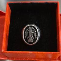 anello aquila biteste in argento 