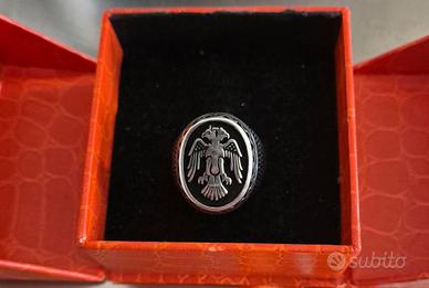 anello aquila biteste in argento 