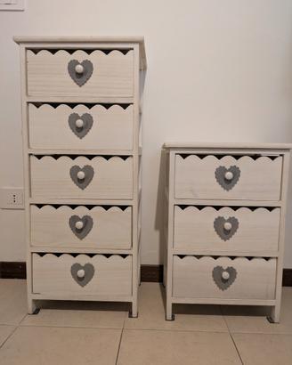 Piccole Cassettiere  stile Shabby Chic