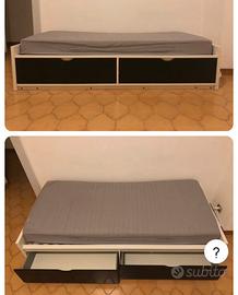 Struttura Letto singolo Ikea con 2 cassetti