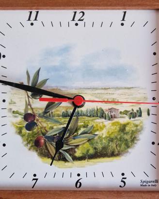 Orologio ceramica e legno di ciliegio