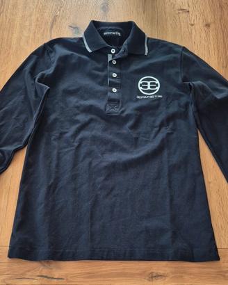 Polo maniche lunghe nera Papeete TG M