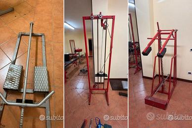 3 attrezzi palestra d'epoca in blocco