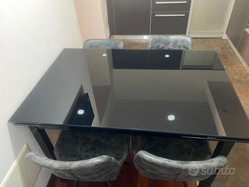 Tavolo vetro nero allungabile