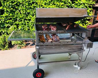 Churrasco con spiedo - barbecue in acciaio inox