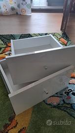 2 cassetti per mobile kallax bianco lucido
