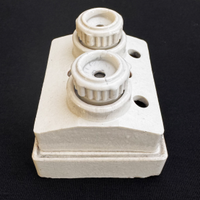 Portafusibili doppio vintage in ceramica, d'epoca