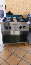 CUCINA 4 fuochi SERIE 70 inox a gas seminuova