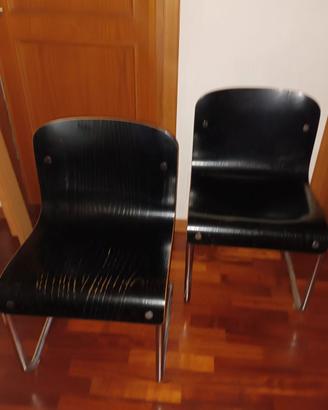 Set 4 Sedie Cantilever Vintage Anni 70 - Acciaio C